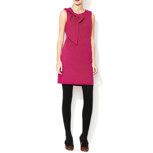 Milly of New York Magenta Bow Sheath Dress Size S - Picture 2 of 9